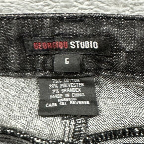 Georgiou Studio Women 6 Black Mid Rise Bootcut Jeans Vintage Y2K - Picture 2 of 10